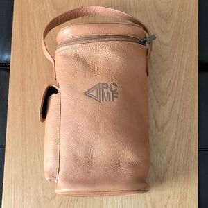 Tan Leather Wine Carrier Bag